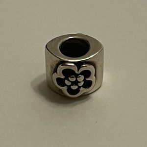 Retired Pandora Floral Block Charm